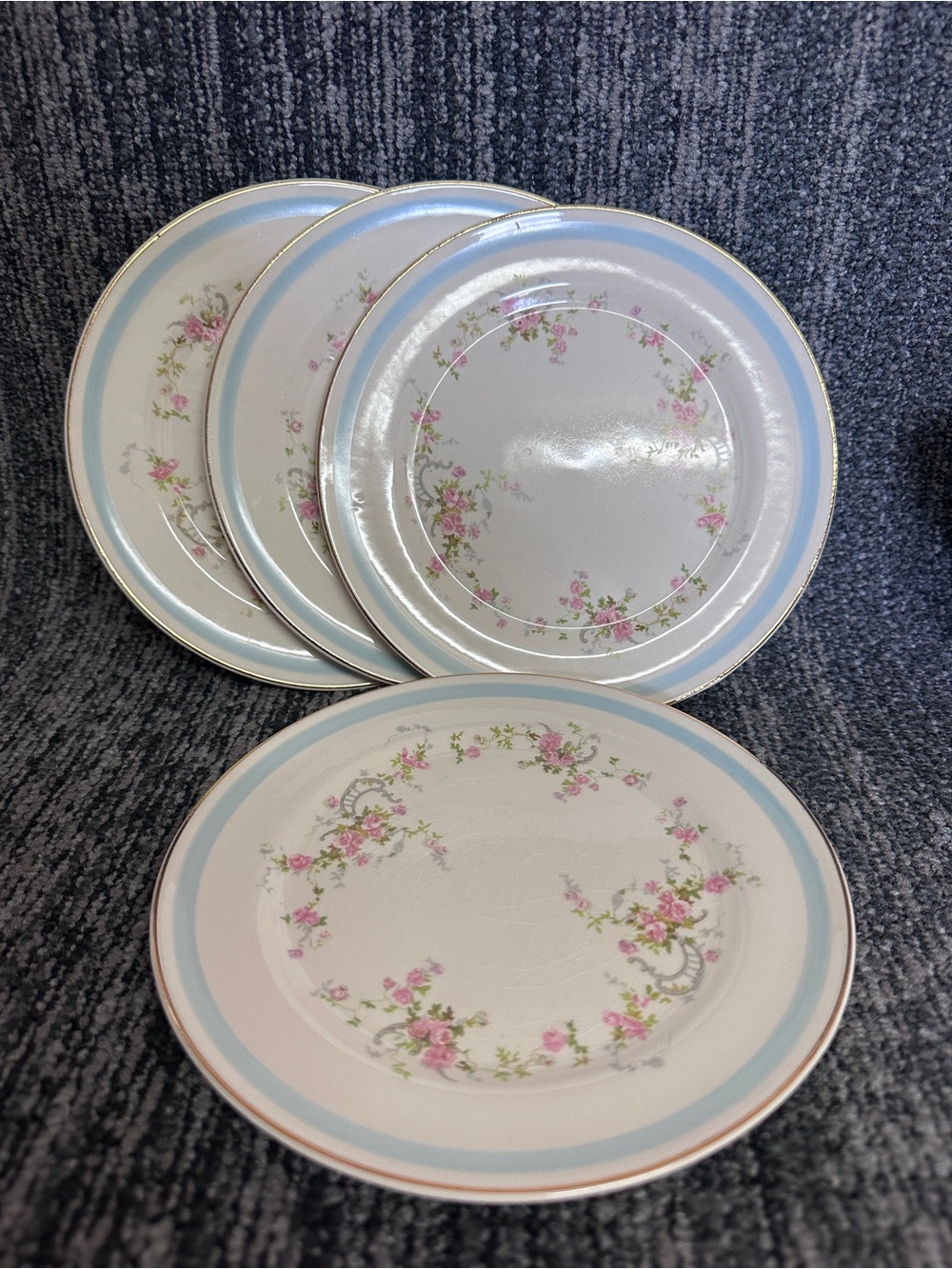 Vintage Nancy Rose Dinner Plates Set of 4